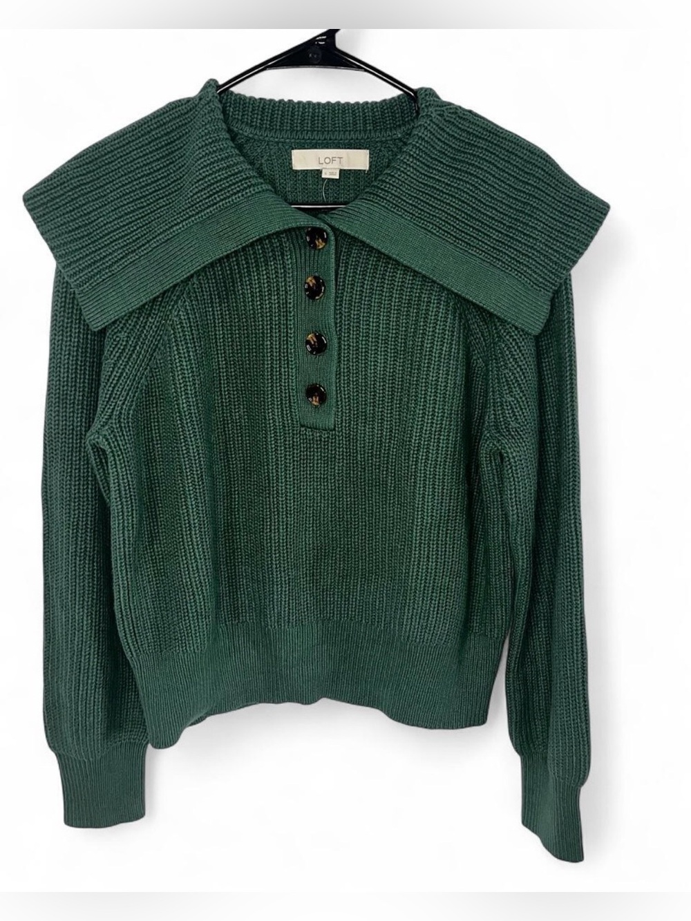 Emerald Green Sailor Collar Sweater Large Cotton Knit Capsule